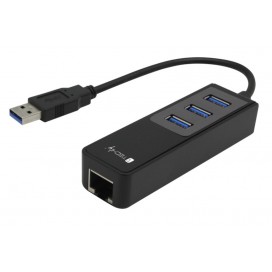 Adattatore Convertitore USB3.0 Ethernet LAN 1Gigabit con Hub 3 porte