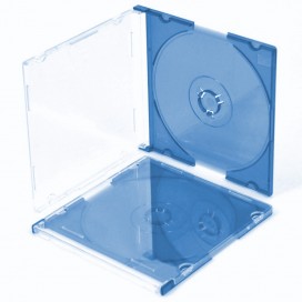 Porta CD Slim Jewel Case Blu Trasparente