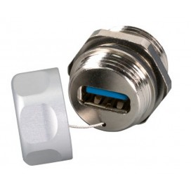 Adattatore Metallico IP67 M20 USB3.0 A/A F/F con Cordino