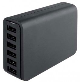 Carica Batterie da Tavolo 6 USB 12A per Smartphone Tablet in Blister