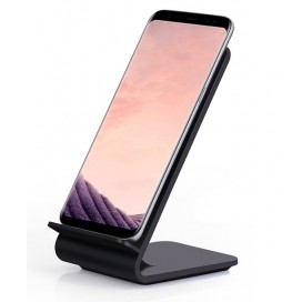 Caricabatterie Wireless Fast Qi Stand Verticale 10W Nero