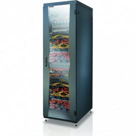 Armadio NetRack 19'' 600x1000 27 Unità Nero Porta Grigliata da Assemblare
