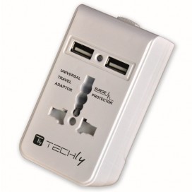 Adattatore Universale da Viaggio da 1A per Prese Elettriche 2 USB