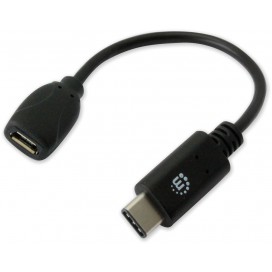 Cavo HiSpeed USB MicroB Femmina / USB-C Maschio 0,15m Nero