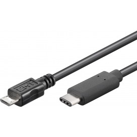 Cavo SuperSpeed USB-C Maschio / USB2.0 MicroB Maschio 20cm Nero